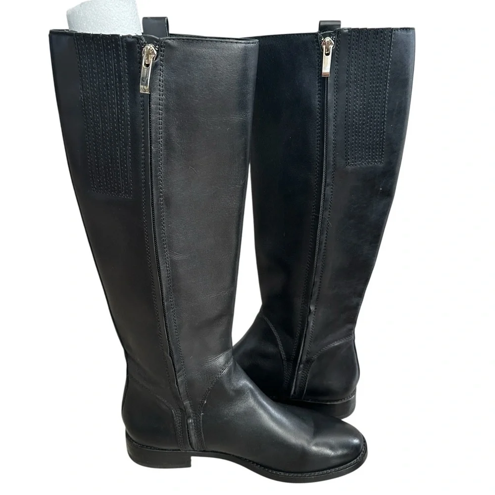 Banana Republic Black Leather Riding Boots Sz 6.5 Equestrian Classic Preppy
